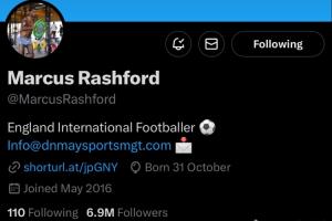 拉什福德更新社媒简介，去掉俱乐部信息，头像也换成健身房锻炼图